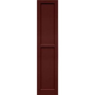 Winworks Wood Composite 15 in. x 68 in. Contemporary Flat Panel Shutters Pair #650 Board and Batten Red 61568650