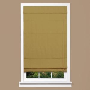HOMEbasics Mustard Linen Fabric Roman Shade, 64 in. Length with Inaccessible Cord (Price Varies by Size)   DISCONTINUED IRLD3664