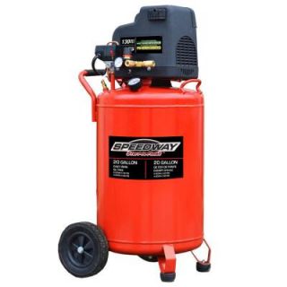 SPEEDWAY 20 Gal. Oil Free Vertical Compressor with No Flat Tires 52401
