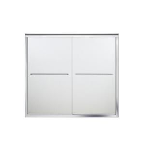 Sterling Plumbing Finesse 59 5 8 in. x 55 3/4 in. Frameless Bath Bypass Door in Boxwood Silver 5425 59S G75