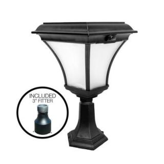 Nature Power Kona 21 in. Outdoor Solar Powered Black Lamp with 3 in. Pole Fitter and Deck Mount 23203