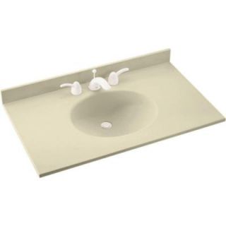 Swanstone Ellipse 31 in. Solid Surface Vanity Top with Basin in Bone VT1B2231 037
