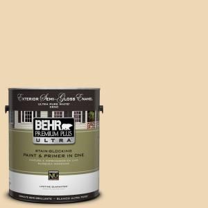 BEHR Premium Plus Ultra 1 Gal. #UL180 17 Hummus Semi Gloss Enamel Exterior Paint 585001