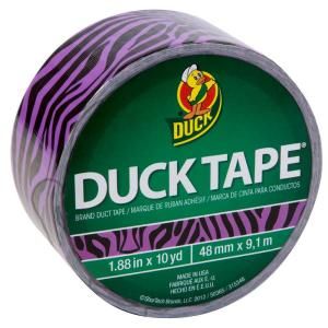 Duck 1.88 in. x 10 yds. Purple Zebra Duct Tape (6 Pack) 281511