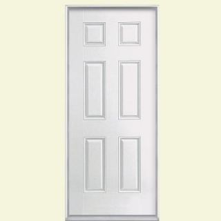 Masonite 6 Panel Primed Fiberglass Entry Door with No Brickmold 45661