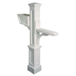 Mayne Westbrook Plus Plastic Mailbox Post in White 580A00000