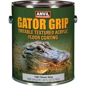 ANViL 1 gal. Dover Grey Gator Grip Acrylic Textured Solid Color Interior/Exterior Floor Coating 207956