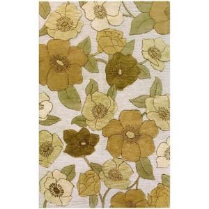 BASHIAN Verona Collection Floating Flowers Beige 8 ft. 6 in. x 11 ft. 6 in. Area Rug R130 BE 9X12 LC118