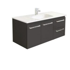 Architectural Designer Products Diana Collection Twin 1200S 47 1/4 in. Vanity in Espresso with Poly Marble Vanity Top in White DISCONTINUED UDTW1200WHSES