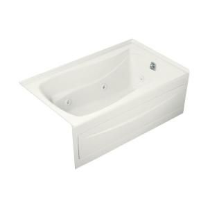 KOHLER Mariposa 5 ft. Whirlpool with Integral Apron Right Hand Drain and Heater in White K 1239 HR 0