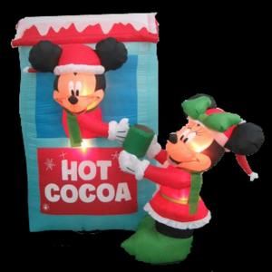 Gemmy 63 in. W x 50 in. D x 72 in. H Inflatable Mickey n Minnie Hot Cocoa Stand 87769X