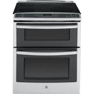 GE Profile 6.6 cu. ft. Slide In Double Oven Electric Range with Convection (Lower Oven) in Stainless Steel PS950SFSS