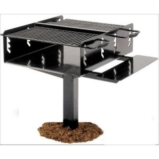 Ultra Play 4 in. Commercial Park Bi Level Charcoal Grill with Post 621