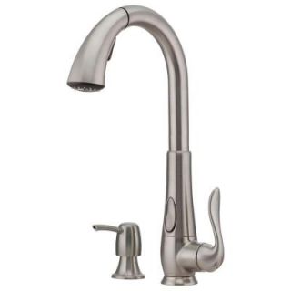 Pfister Elevate 1 Handle Pull Down Sprayer Kitchen Faucet in Stainless Steel F 529 ADRS