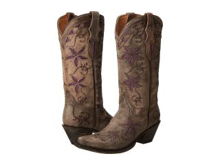 Stetson Contrasting Flower Underlay 13 Cowboy Boots (Brown)