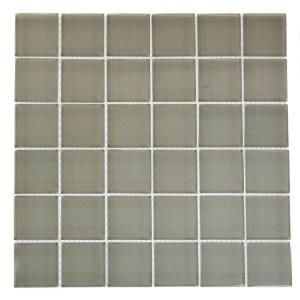 Splashback Tile Contempo Natural White Polished 12 in. x 12 in. x 8 mm Glass Floor and Wall Tile (1 sq. ft.) CONTEMPONATURALWHITEPOLISHED2X2GLASSTILE