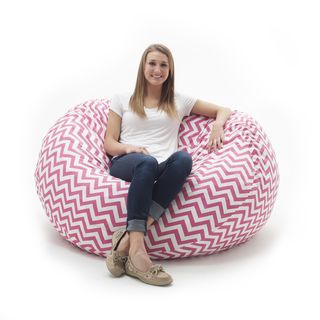 Comfort Research Fufsack Memory Foam Chevron Pink 4 foot Large Bean Bag Lounge Chair Pink Size Large