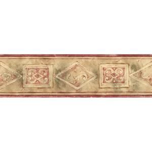 The Wallpaper Company 5.13 in. x 15 ft. Red Small Architectural Border WC1281115