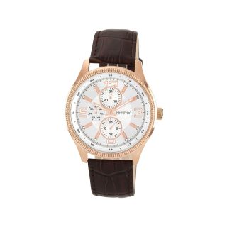 Armitron Mens Brown Leather Strap Multifunction Watch