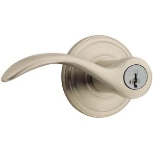 Kwikset Pembroke Satin Nickel Entry Lever Featuring SmartKey 740PML 15 SMT RCAL RCS