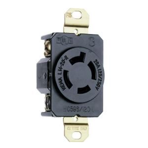 Pass & Seymour Turnlok 20 Amp Single Locking Outlet   Black L1420RCCV3