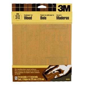 3M 9 in. x 11 in. 220 Grit Very Fine Garnet Sand paper (5 Sheets Pack) 9035NA