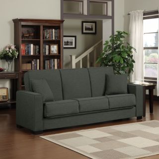 Portfolio Portfolio Mali Convert a couch?? Charcoal Gray Linen Futon Sofa Sleeper Grey Size Full
