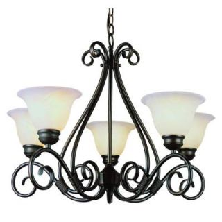 Stewart 5 Light Ceiling Rubbed Oil Bronze Incandescent Chandelier CLI WUP6253697