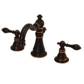 Fontaine Ashbourne 8 in. Widespread 2 Handle Mid Arc Bathroom Faucet in Nobel Bronze with Drain Assembly DISCONTINUED NFF ASHW8 NB