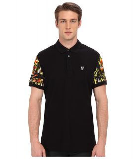 Versace Jeans Polo w/Printed Sleeves Mens Clothing (Black)