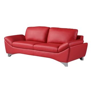 Natalie Red Bonded Leather Sofa