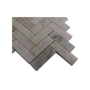 Splashback Tile Oriental Sculpture Herringbone 1 in. x 3 in. Marble Tile   6 in. x 6 in.x 8 mm Floor and Wall Tile Sample (1 sq. ft.) L3B12
