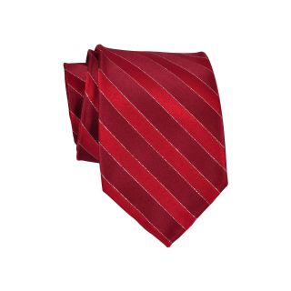 Stafford Wide Tinsel Stripe Silk Tie, Red, Mens