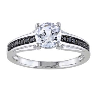 1/6 CT. T.W. Heat Treated Black Diamond Engagement Ring, White, Womens