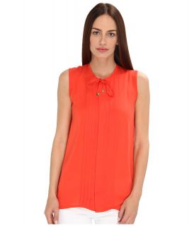 DSQUARED2 Pleated Dolly Sleeveless Shirt Womens Blouse (Coral)