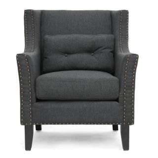 Albany Dark Gray Linen Modern Lounge Chair