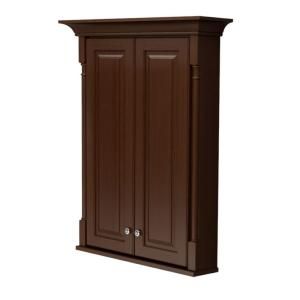 KraftMaid 27 in. x 36 in. Recessed or Surface Mount Medicine Cabinet with Decorative Accents in Autumn Blush Stain VW270436.S7.7118PN