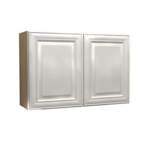 Home Decorators Collection 36x15x12 in. Brookfield Assembled Wall Cabinet with 2 Doors in Pacific White W3615 BPW