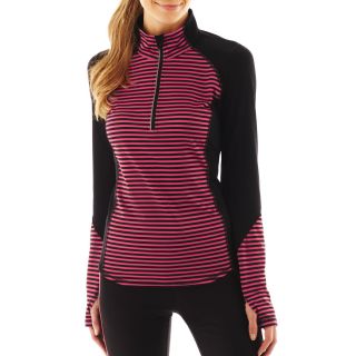 Xersion Striped Half Zip Pullover, Blk/rouge Pnk Stir, Womens