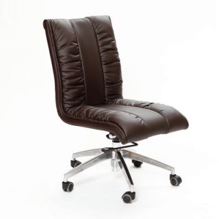 Matrix Comphy Mid Back Leather Office Chair with Swivel OC COMPHY Color Dark