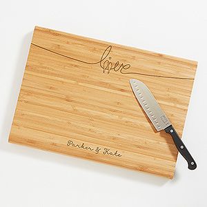 Personalized Bamboo Cutting Boards   Lovebirds
