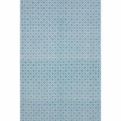 Nuloom Handmade Flatweave Moroccan Trellis Blue Cotton Rug (8 X 10)