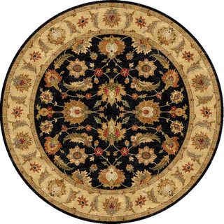 Hand tufted Traditional Oriental Pattern Gray/ Black Rug (10 Round)
