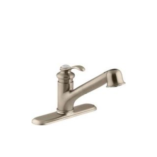 KOHLER Fairfax 1  or 3 Hole Single Handle Pull Out Sprayer Kitchen Faucet in Vibrant Brushed Bronze K 12177 BV