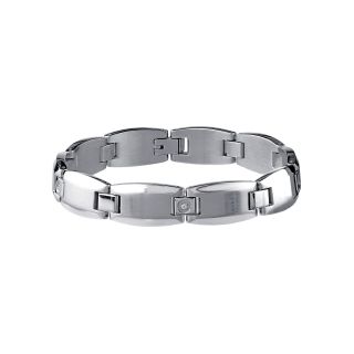 Mens 1/10 CT. T.W. Diamond Stainless Steel Bracelet, White