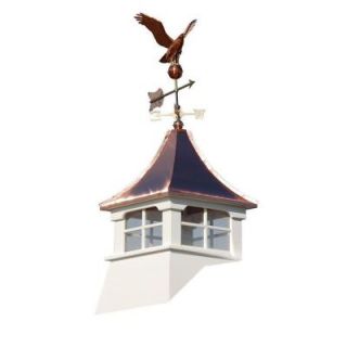 HomePlace Structures Williamsburg 24 in. x 24 in. x 63 in. Composite Vinyl Cupola with Weathervane RCWW
