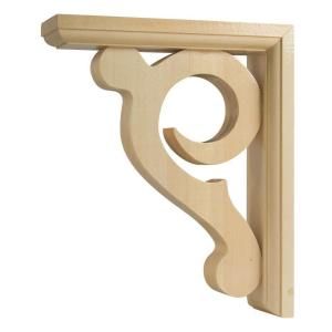 Waddell 7 in. x 8.5 in. x 2.25 in. Wood Unfinished Sconce Scroll SB122