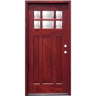 Pacific Entries Craftsman 6 Lite Stained Mahogany Wood Entry Door M36ML