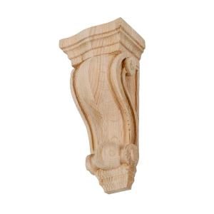American Pro Decor 13 in. x 5 3/8 in. x 4 1/2 in. Unfinished Large North American Solid Red Oak Classic Traditional Plain Wood Corbel 5APD10494
