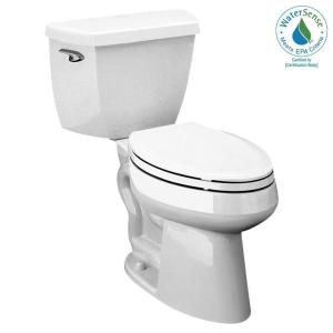 KOHLER Highline Classic Comfort Height 2 Piece 1.0 GPF Elongated Toilet with Left Hand Trip Lever in White K 3519 0